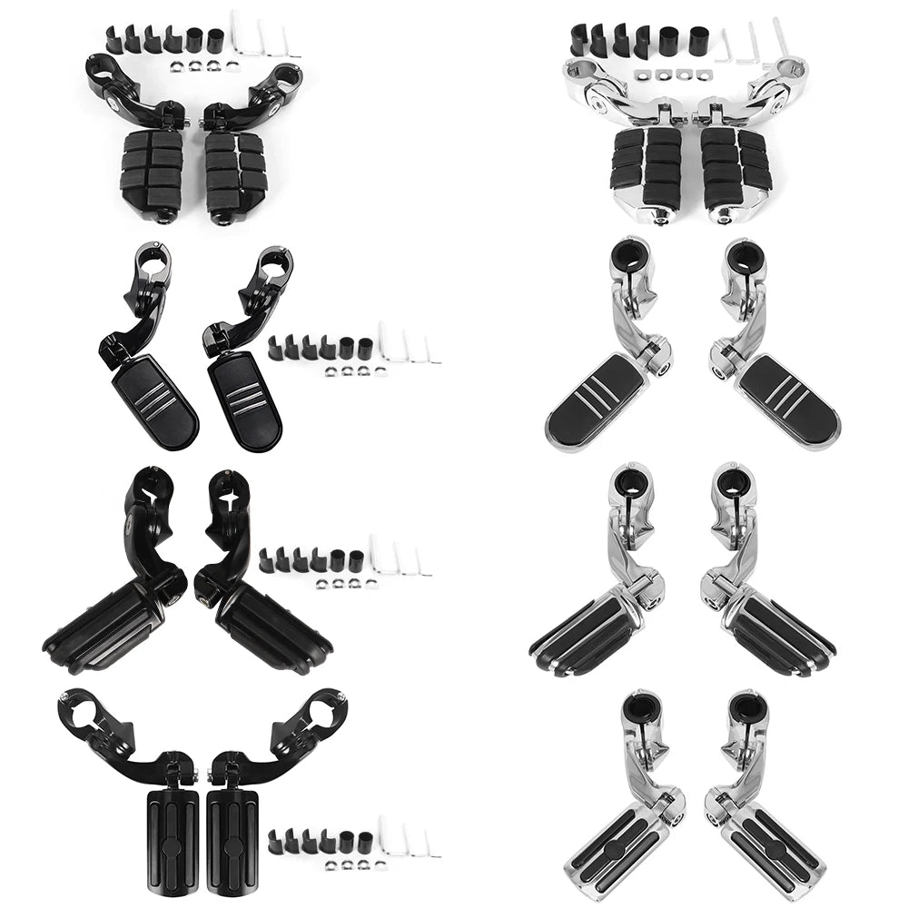 1 1/4 Inch 32mm Motorcycle Foot Rest Highway Engine Guard Foot Pegs Mount Footrest for Harley Touring Honda Kawasaki Suzuki Yamaha
