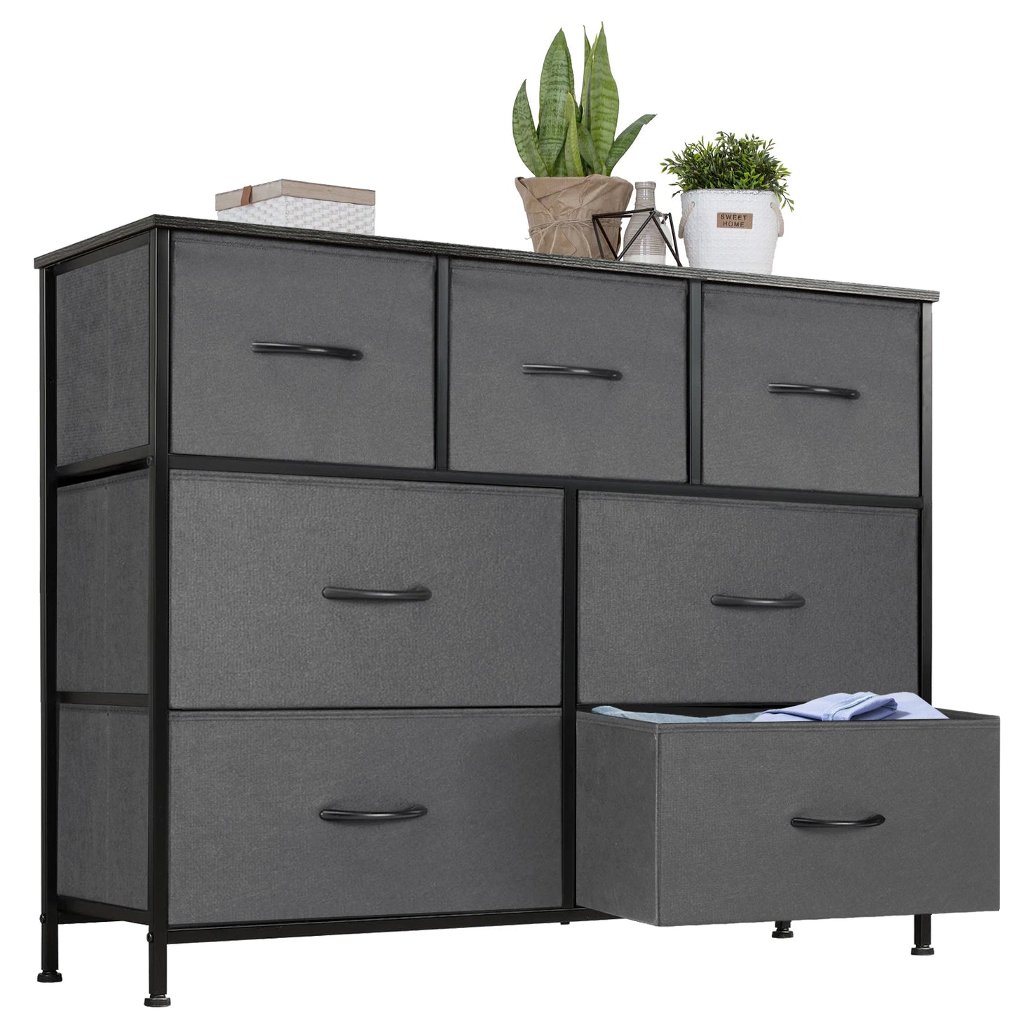 JHK Dresser Storage Cabinet With Fabric Drawers Bedroom
