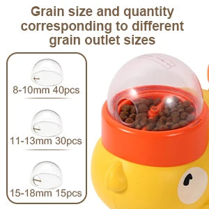 Yellow Duck Shaped Interactive Dog Treat Dispenser Durable Plastic Training Toy Puzzle Slow Feeder Dog Entertainment Toy
