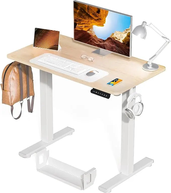Height Adjustable Small Electric Standing Desk 35 x 20 Inch Ergonomic Sit Stand Desk for Home and Office