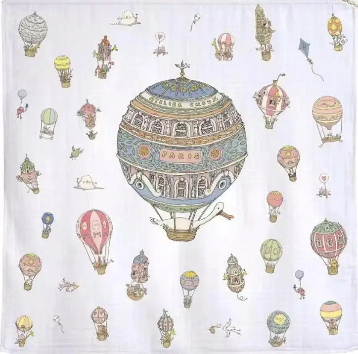 Custom Organic Cotton Baby Blanket 70 Percent Bamboo 30 Percent Cotton Newborn Swaddle Muslin Blanket Paris Design