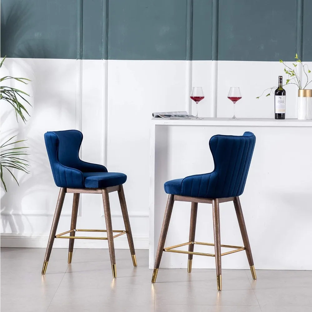 Roundhill Furniture Leland Fabric Wingback Stools Set Of 2