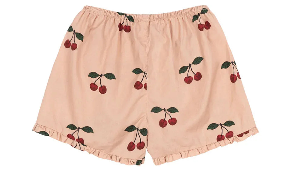 KS Cherry Girls Lace Puffed Sleeve Tank Dress and Shorts Set Spring Summer 2025 New Style