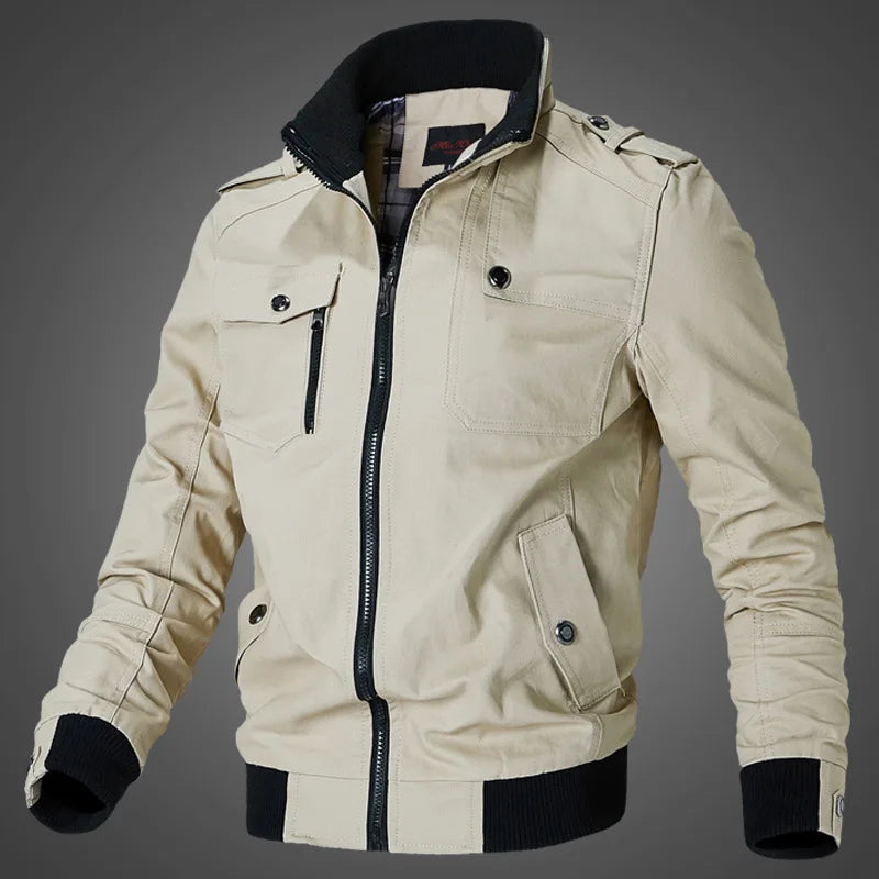 2025 New Men's Casual Stand Collar Cotton Jacket Korean Version Windbreaker for Youth