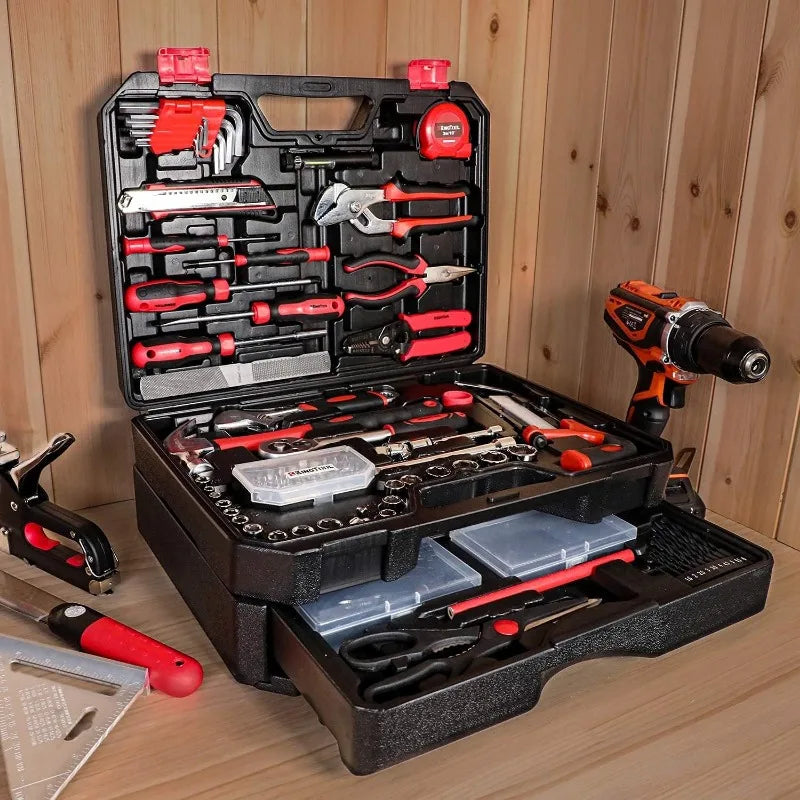 KingTool 325 Piece Home Repair Tool Kit General Home Auto Repair Tool Set Toolbox Storage Case with Drawer General Household Tool Kit