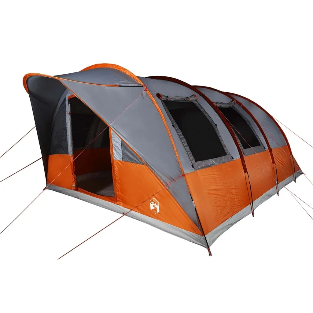 Camping Tent 185T Polyester Waterproof Outdoor Tunnel Tent for 5 People with 2 Bedrooms and 4 Windows