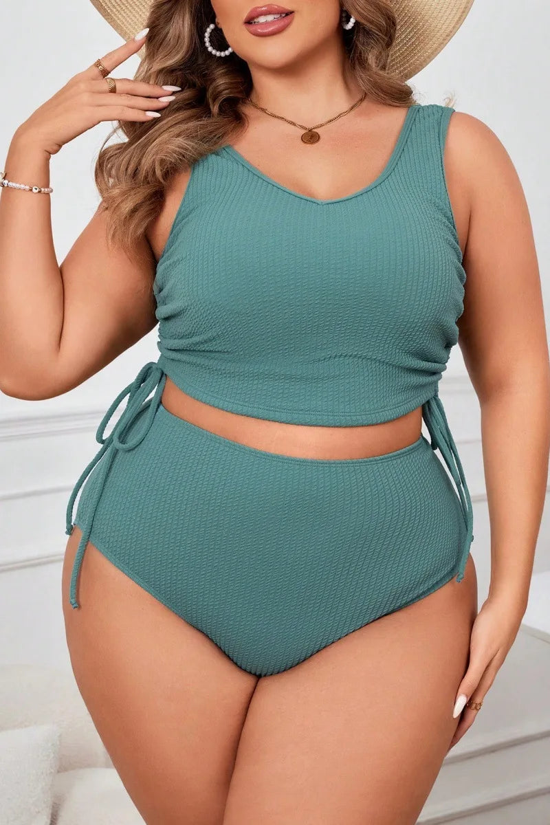 2025 Large Plus Size Bikinis High Waist Swimsuit for Women Sexy Tie Dye Swimwear Female Bathers Beachwear