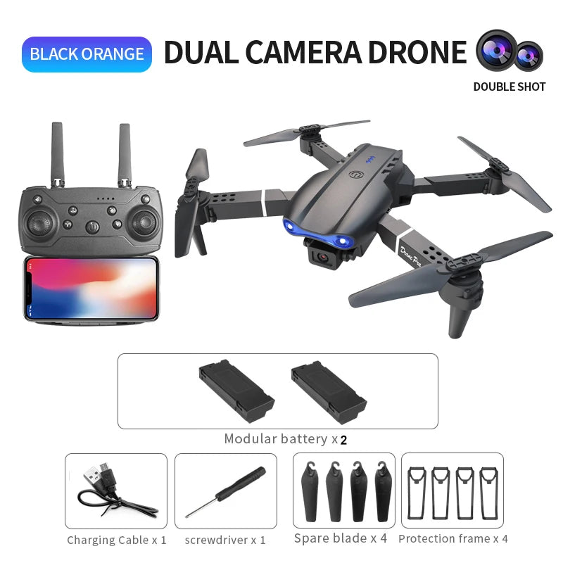 E99 Pro Drone with Flash Professional HD Dual Camera and WIFI Obstacle Avoidance for Aerial Photography Quadcopter