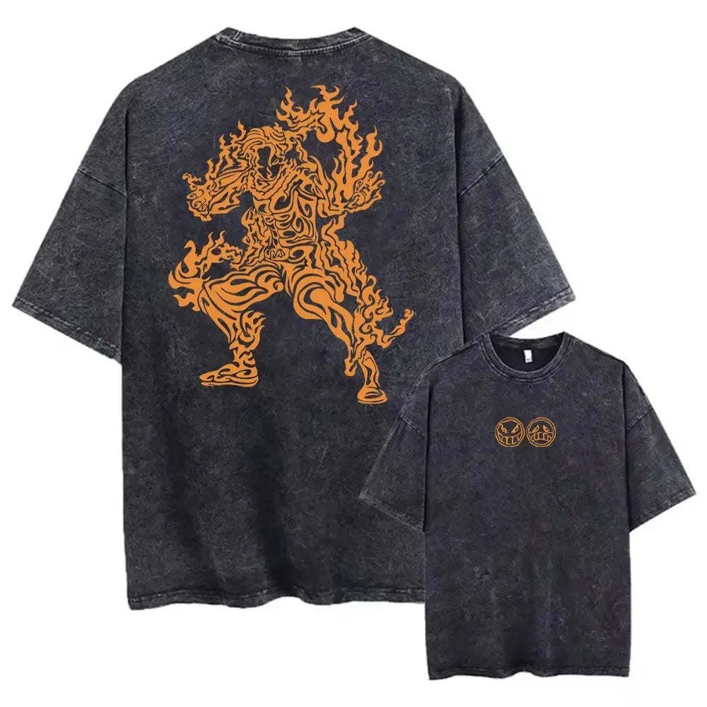 Hip Hop Men Streetwear T Shirt Retro Vintage Washed Tops