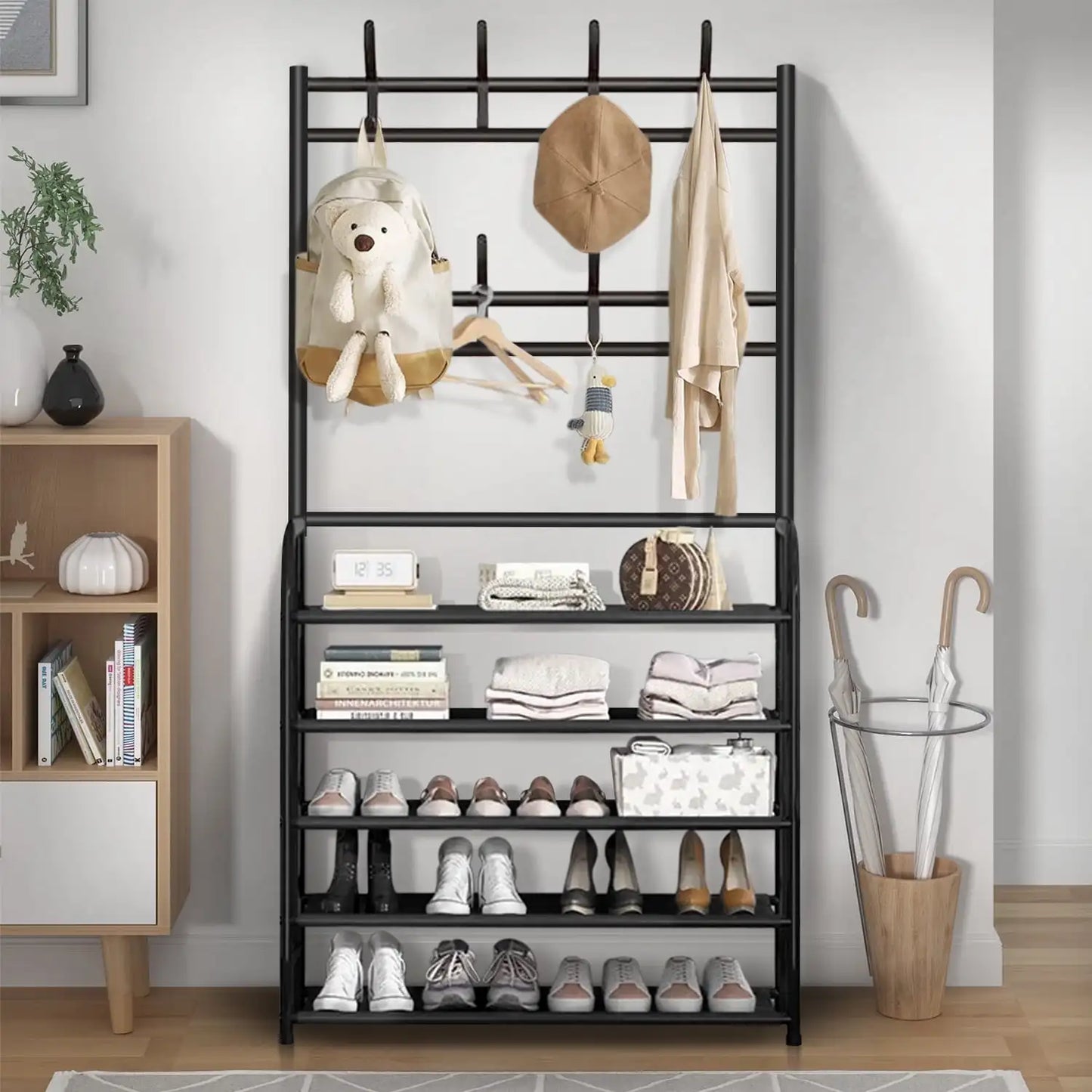 Shoe Rack Freestanding Minimalist Modern Stainless Steel