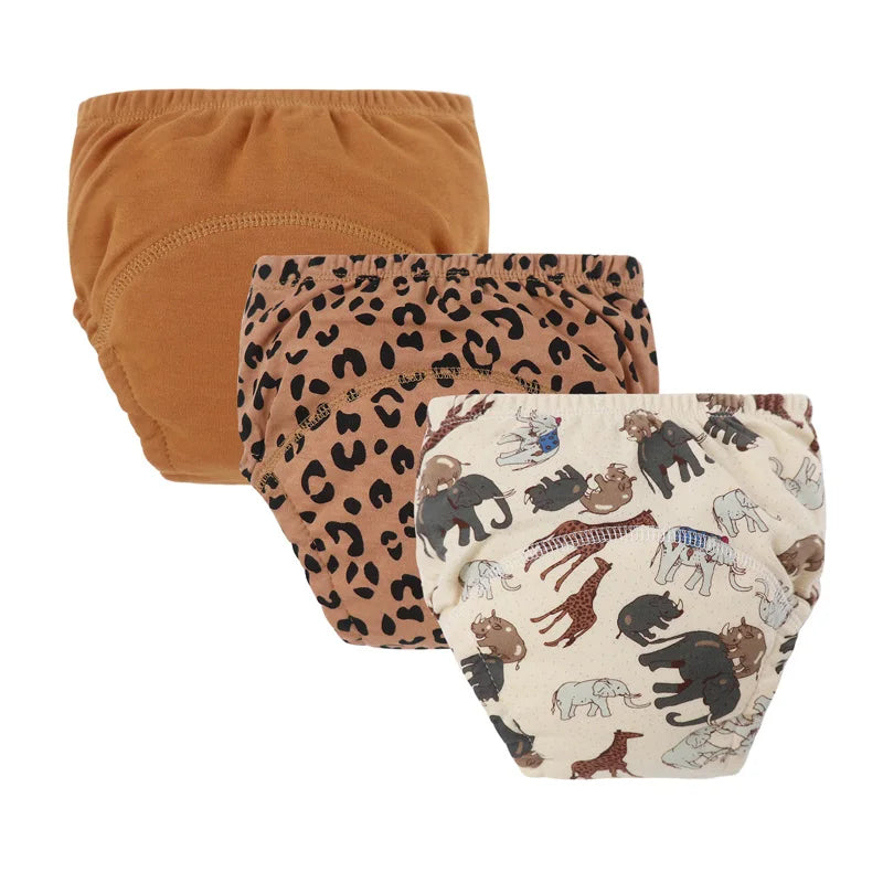 3 Pcs Baby Diaper Training Pants for Girls and Boys Washable Infant Cloth Diapers Reusable Kids Underwear Toddler Shorts