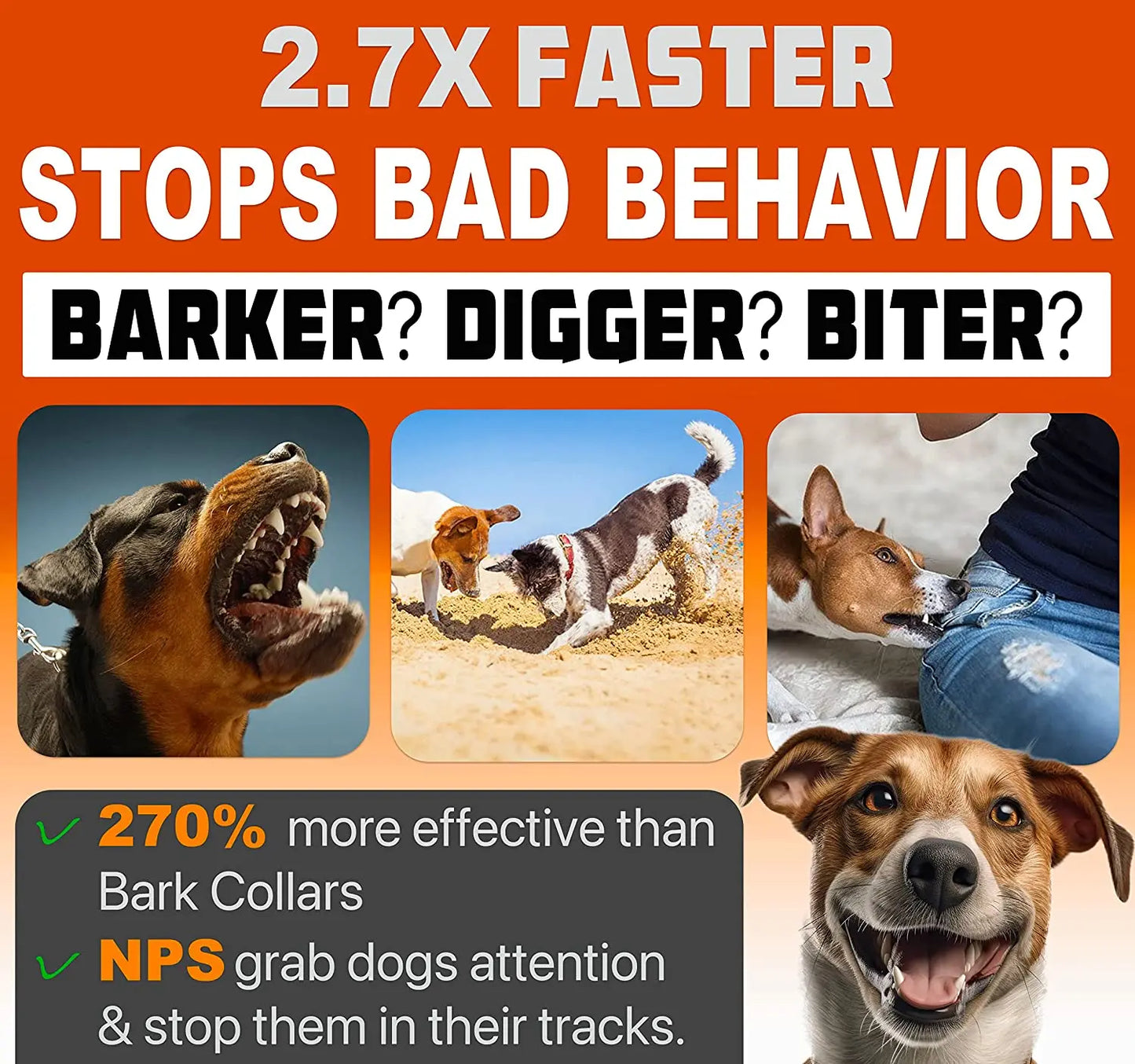 2023 Release Pet Dog Repeller Ultrasonic Dog Training Device Rechargeable Anti Dog Bark Deterrent With LED Flashlight