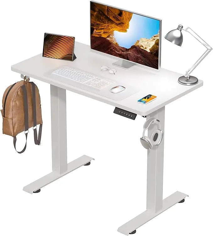 Height Adjustable Small Electric Standing Desk 35 x 20 Inch Ergonomic Sit Stand Desk for Home and Office