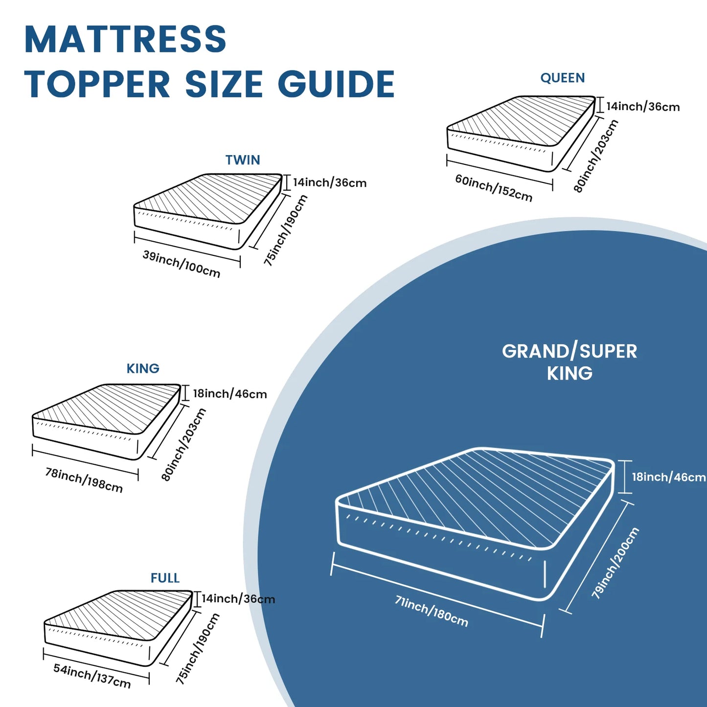 Extra Thick Mattress Pad Cover with 8 to 21 Inch Deep Pocket 100 Percent Polyester
