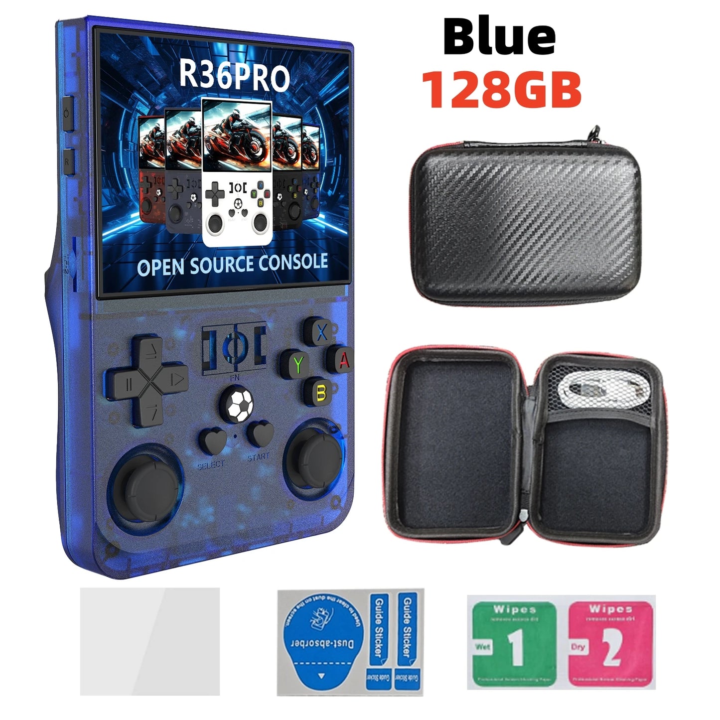Open Source R36 Pro Retro Handheld Video Game Console with 22000 Games and 35 Inch IPS Screen
