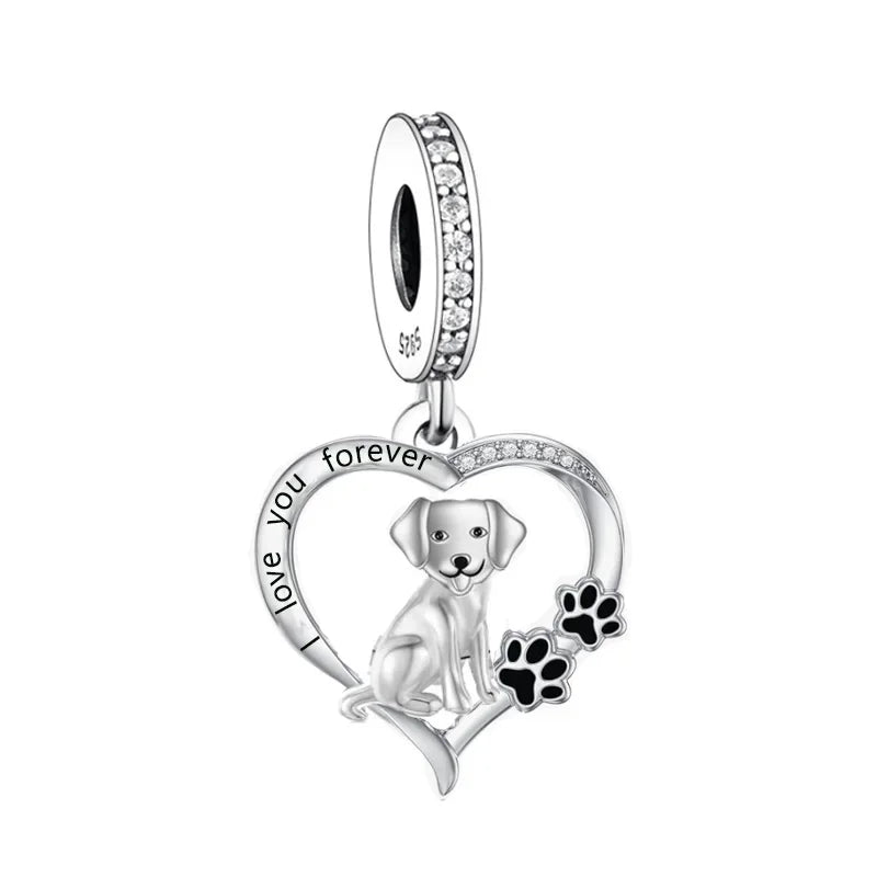 Huoonew Fit Original Pan Charm Bracelet 925 Silver I Love You Forever Yorkshire Dog Bead DIY Memorial Berloque