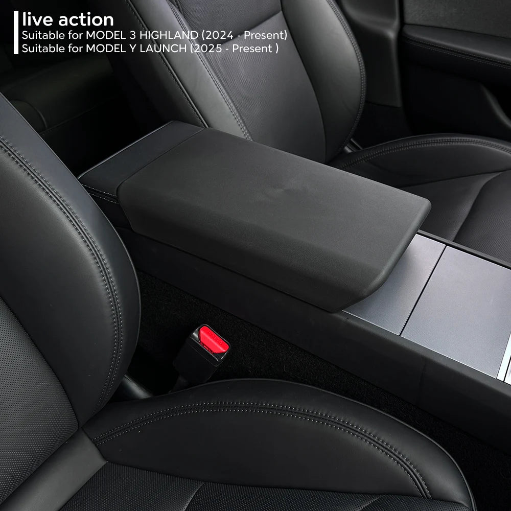 TPE Soft Case Center Console Arm Rest Lid Armrest Cover Accessories for Tesla Model Y Launch Juniper 2025 and Model 3 Highland 2024