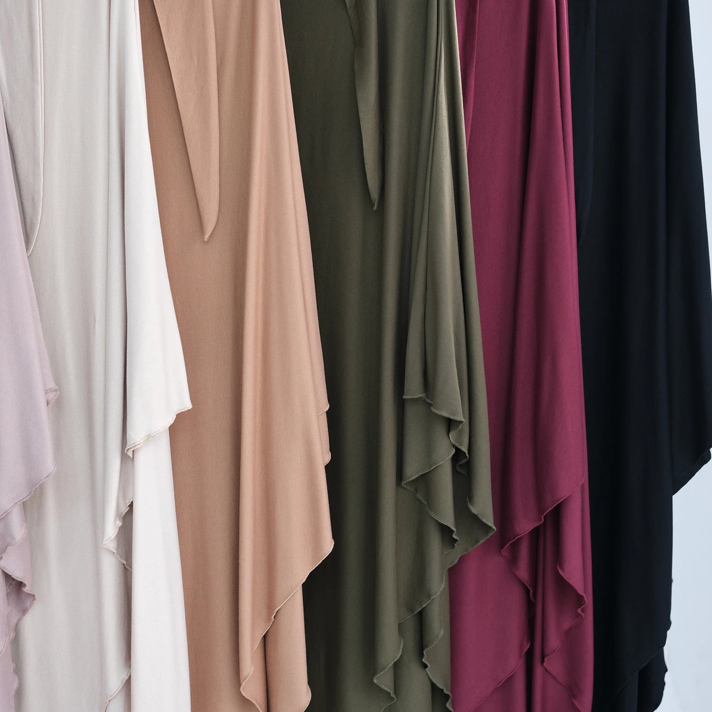 Jersey Cotton Khimar Long Hijab Scarf for Muslim Women Eid Djellaba Ramadan Prayer Garment Burqa Niqab Abaya Robe