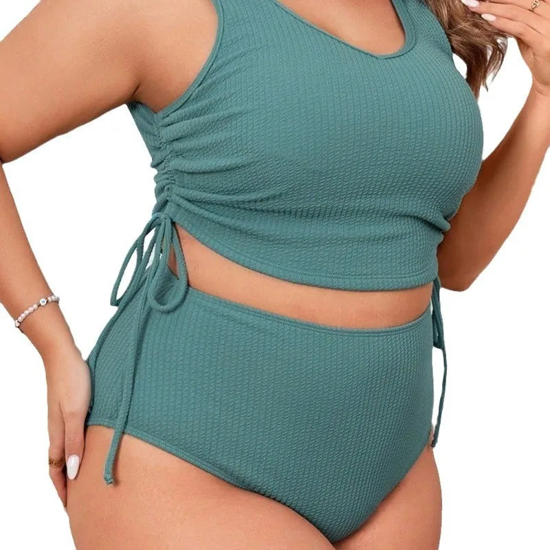 2025 Large Plus Size Bikinis High Waist Swimsuit for Women Sexy Tie Dye Swimwear Female Bathers Beachwear