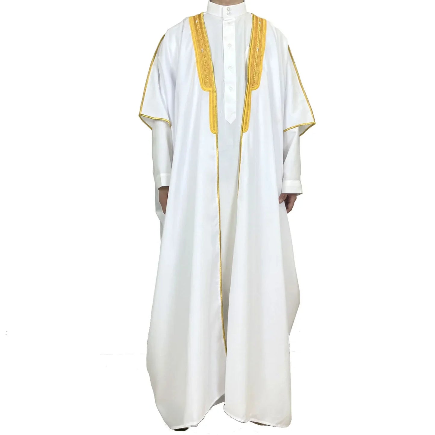 Cross-Border Embroidery Men's Formal Gown Arabic Conservative Long Kaftan Gown Malay-Arab Culture Academic Speech Gown