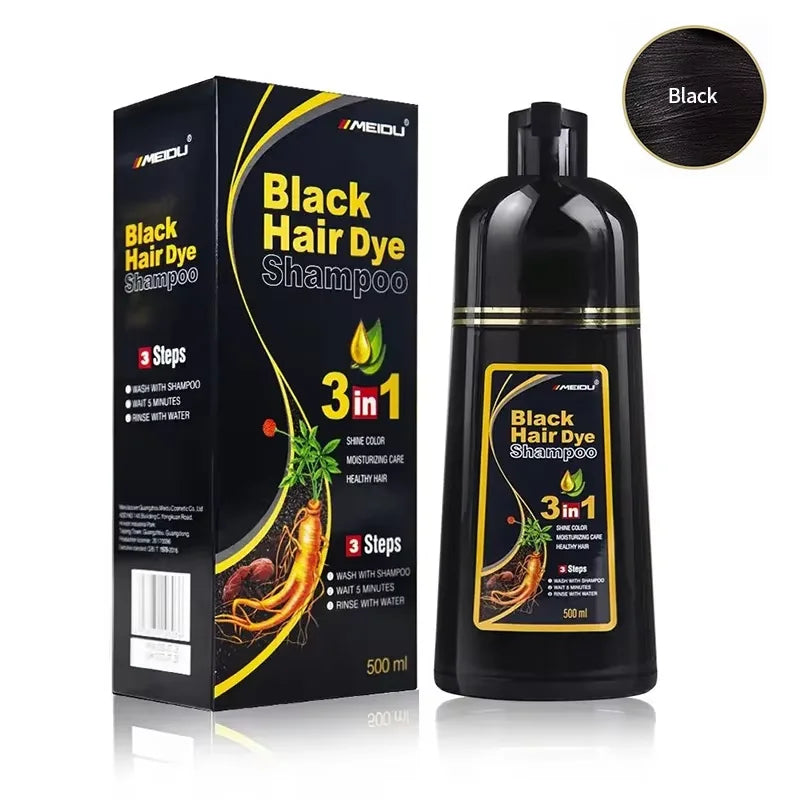 30ml 500ml 3-in-1 Quick Hair Dye Shampoo Natural Black Herbal Hair Dye Moisturizing Mild Hair Dye Conditioner Hair Care Products