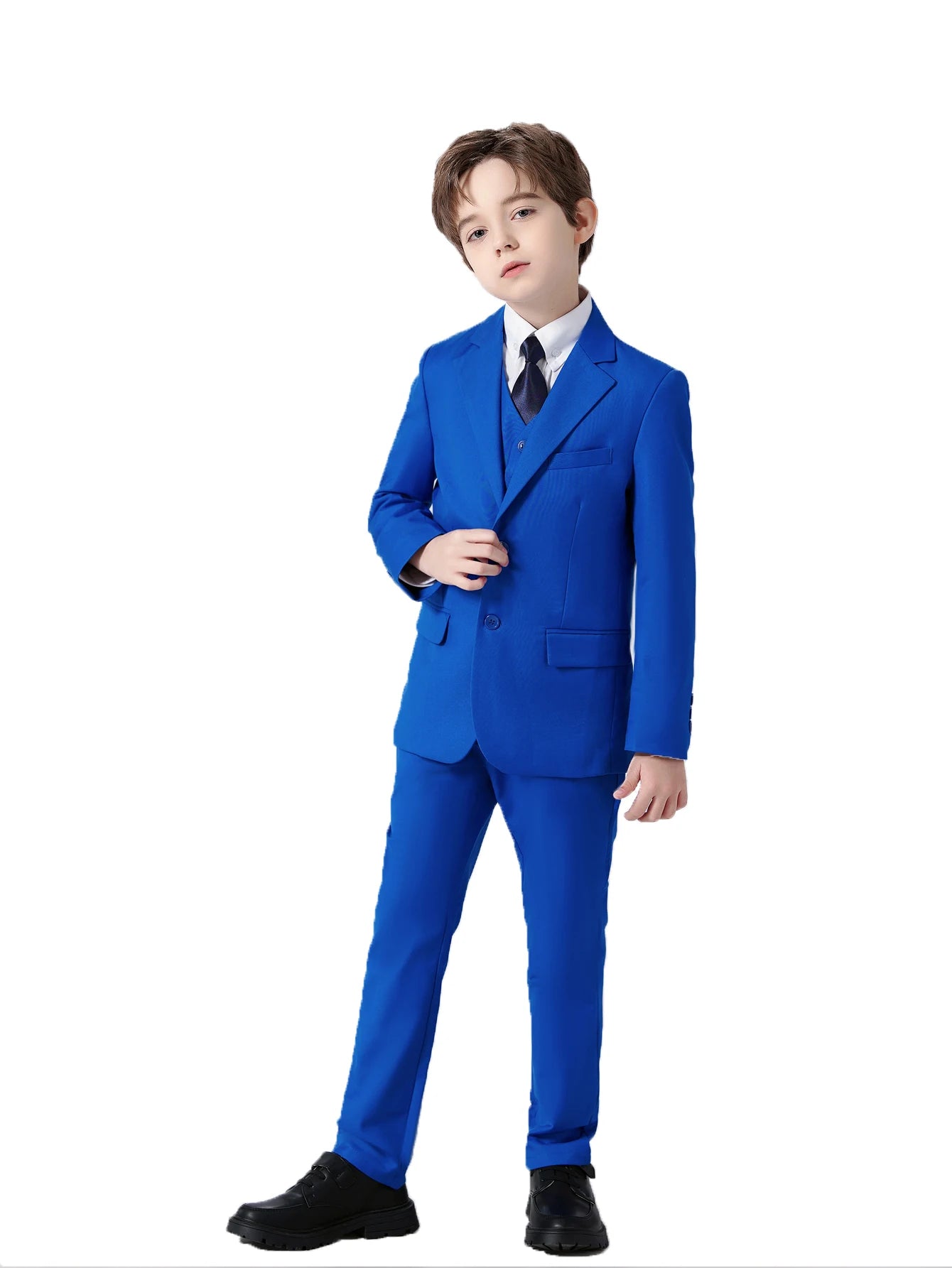 Boys Colorful Formal Suits 5 Piece Slim Fit Dresswear Suit Set School Uniforms