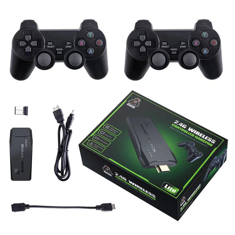 Video Game Sticks M8 Console 2.4G Dual Wireless Controller 4K Retro Game with 10000 Games and 64GB Storage Ideal for Christmas Gift