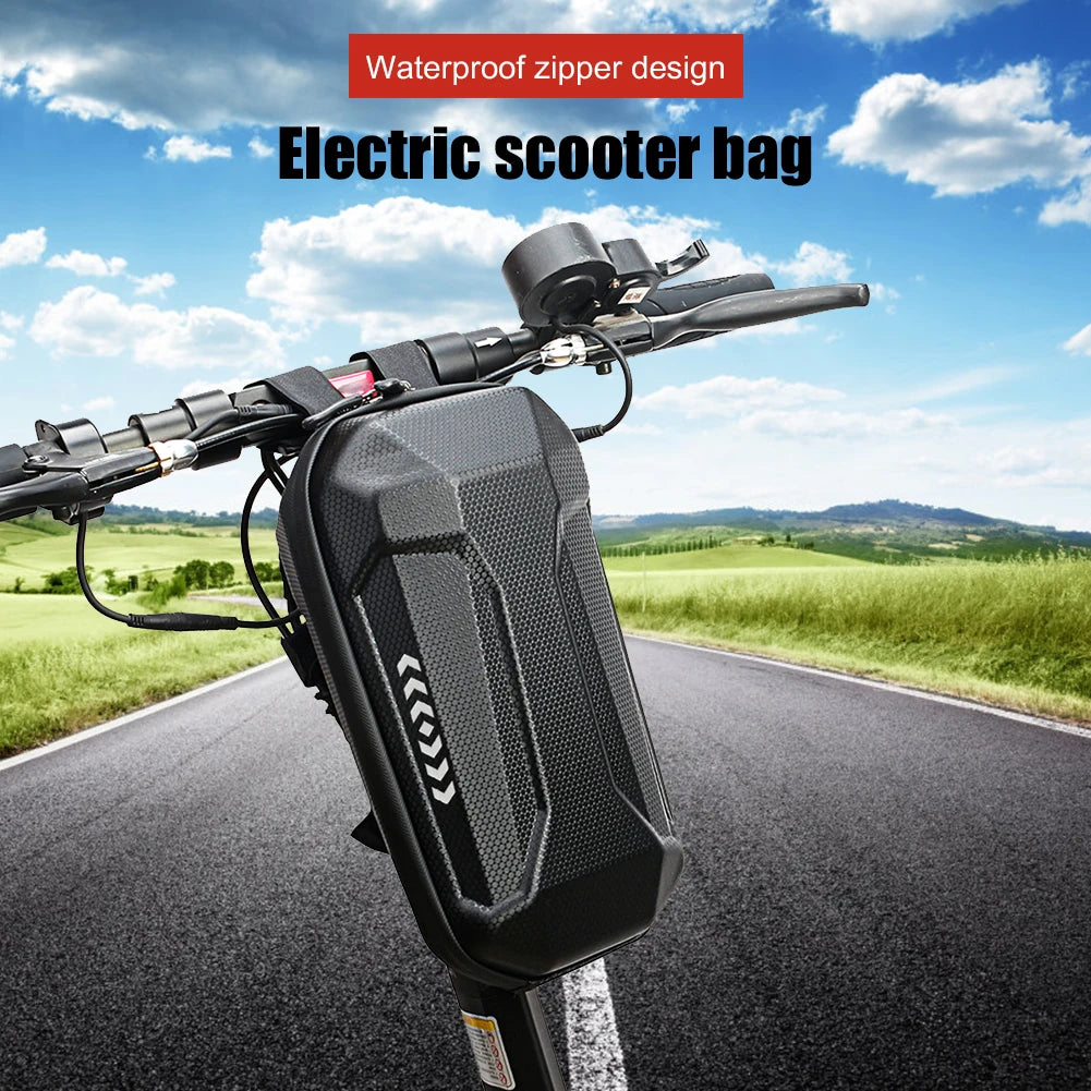 Universal Electric Scooter Handlebar Bag 3L Large Capacity EVA Hard Shell Waterproof Front Hanging Bag for Kugoo M4 M365 M365 Pro