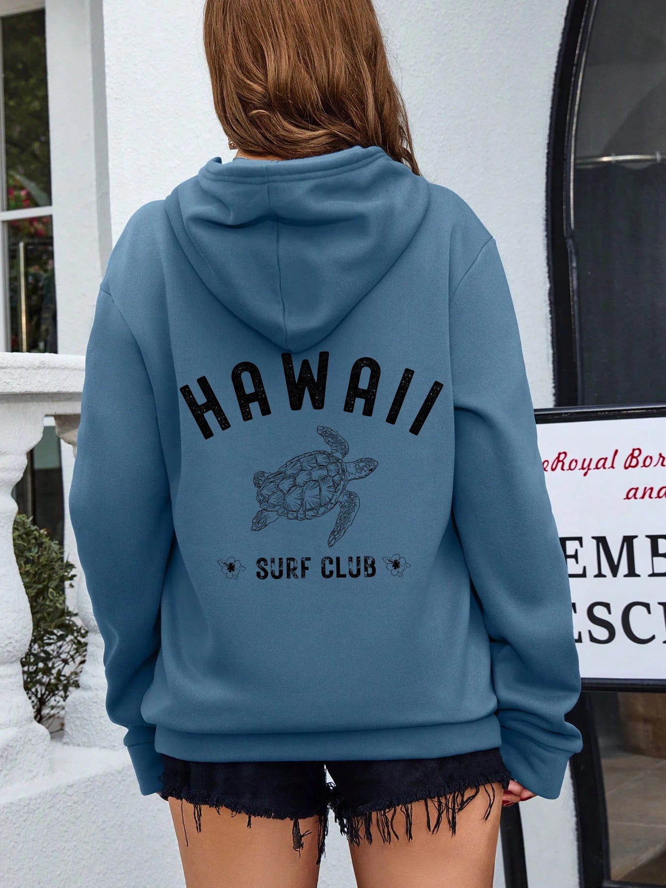 Hawall Surf Club Simple Letter Pattern Women's Hoodie Long Sleeve Pocket Sweatshirt Warm Pullover Fashion Clothing