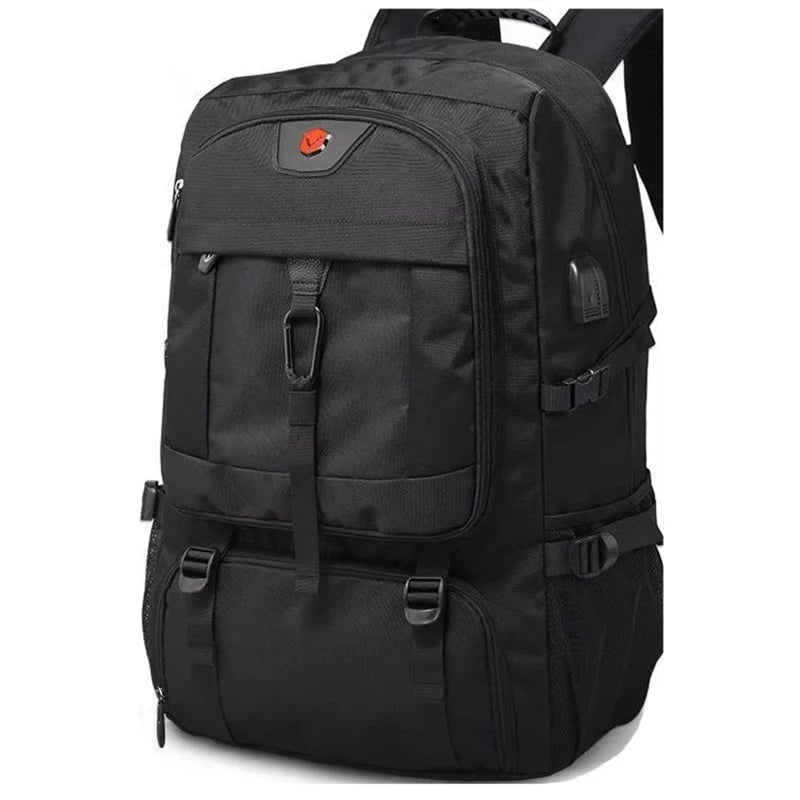 50L 80L Large Travel Backpack for Men with Separate Shoe Compartment Business Bag Outdoor Sports Waterproof Black Storage Backpack