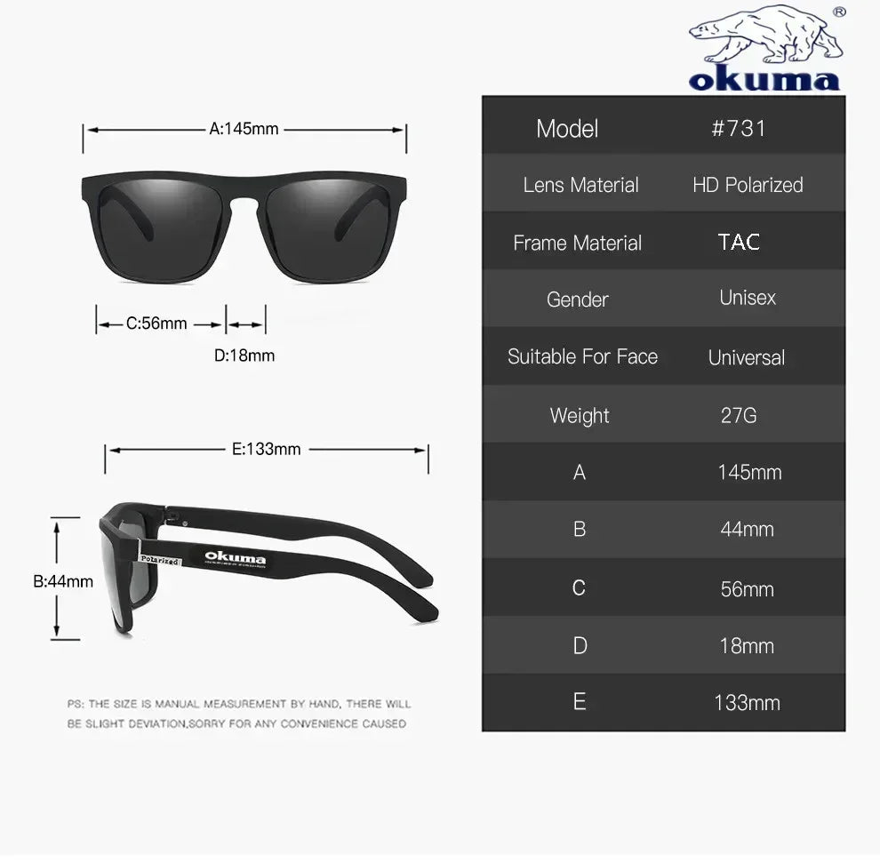 Okuma Polarized Sunglasses UV400 for Men and Women Outdoor Activities Hunting Fishing Driving Biking