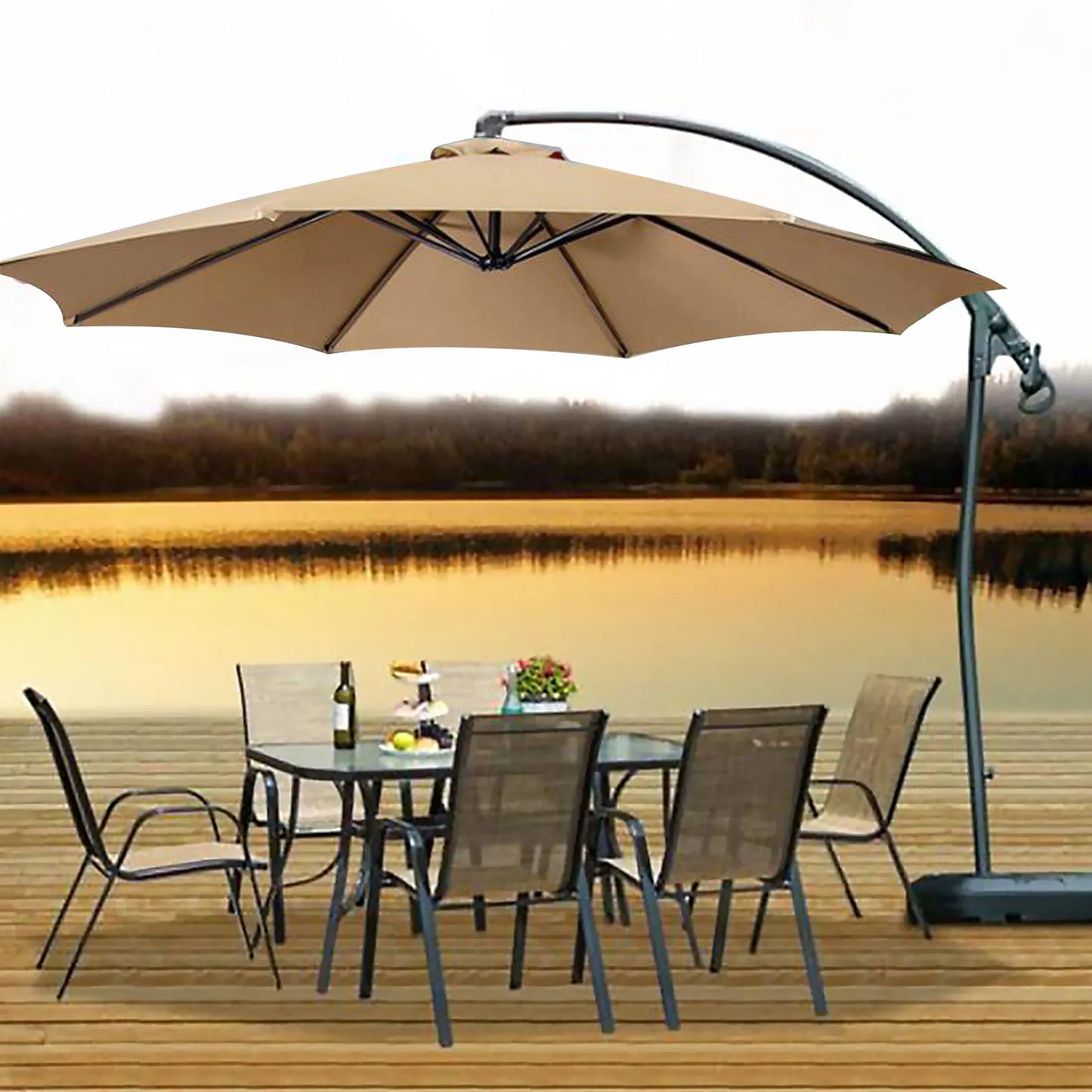 Waterproof Sunshade Sail Patio Shade Umbrella Outdoor Double Layer Swimming Pool Rainproof Canopy Replacement For Outdoor Garden