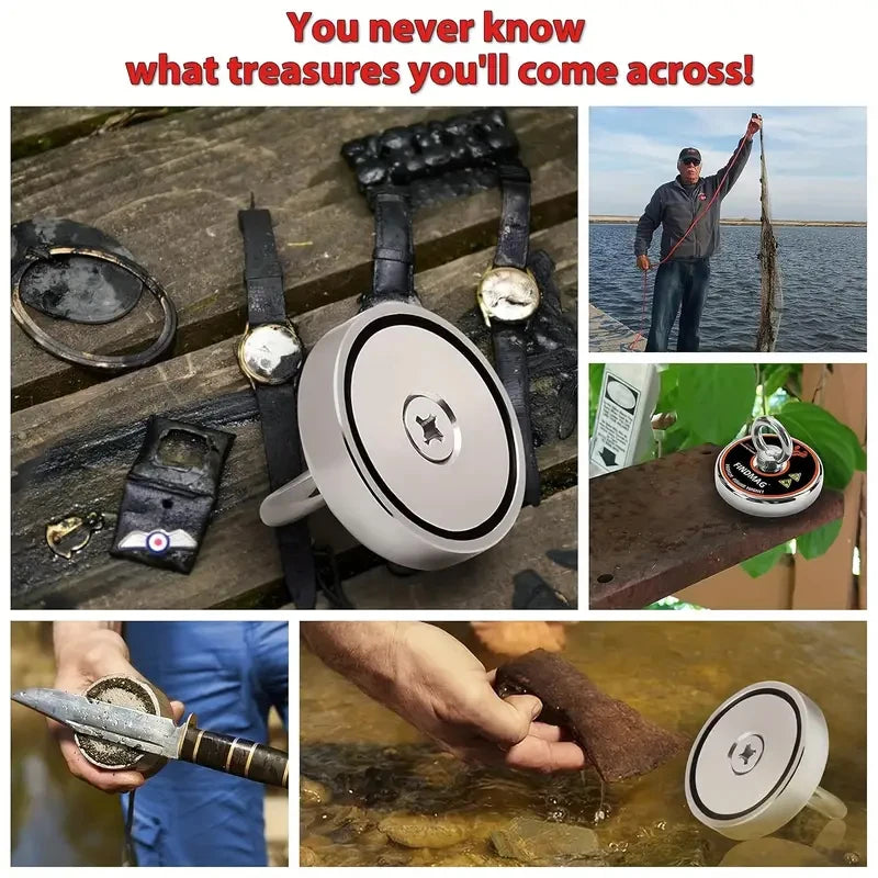Neodymium Fishing Magnets Kit Strong Pulling Force Magnet Fishing Kit for River Retrieval