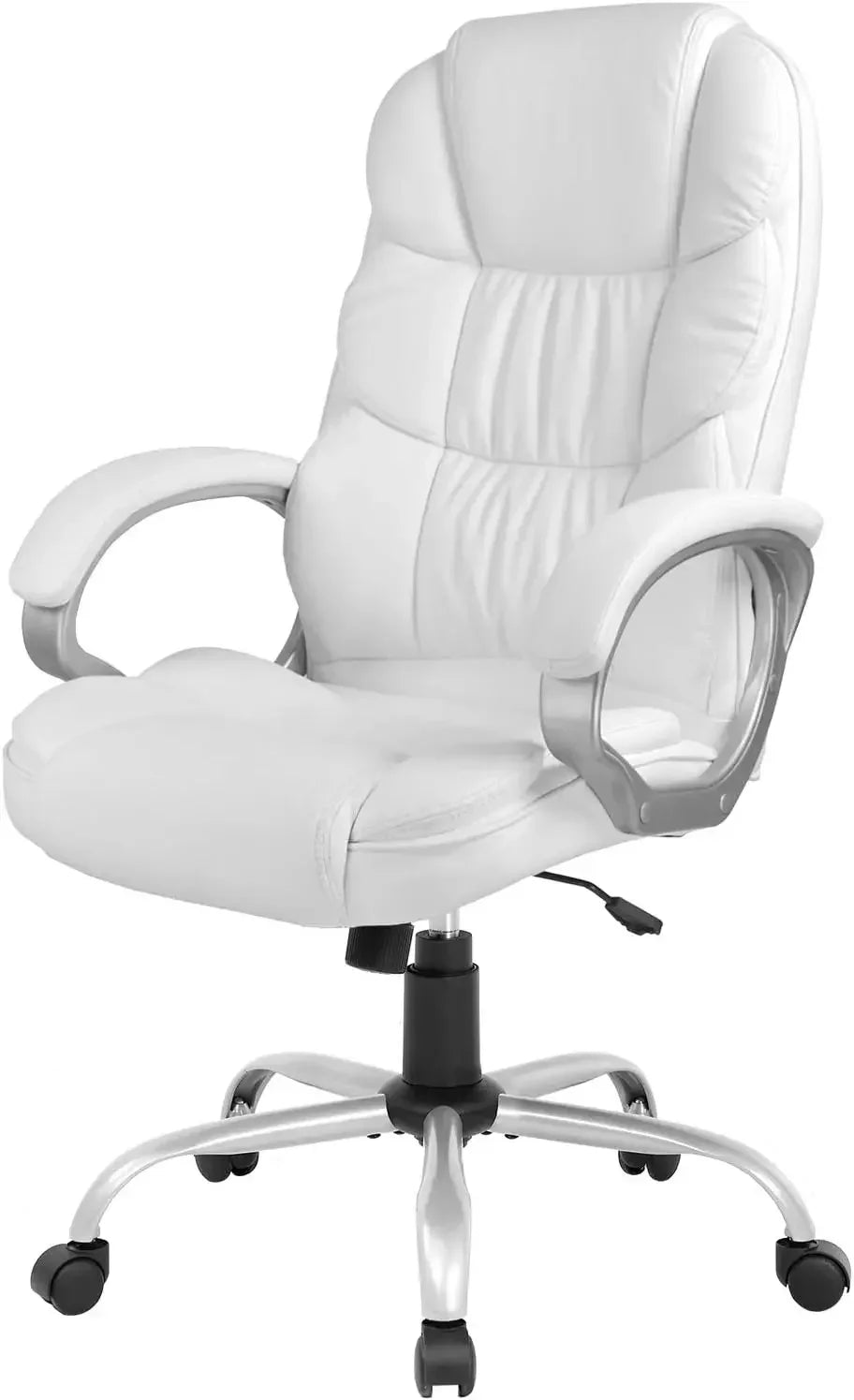 High Back Ergonomic Office Chair PU Leather Swivel Work Chair with Armrests and Lumbar Support
