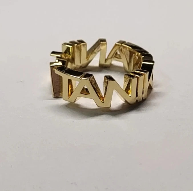 DOREMI 2.5mm Thick Letters Designer Jewelry Ring Girls Finger Ring Custom Name Initial Letter Ring Women Open Ring Jewelry