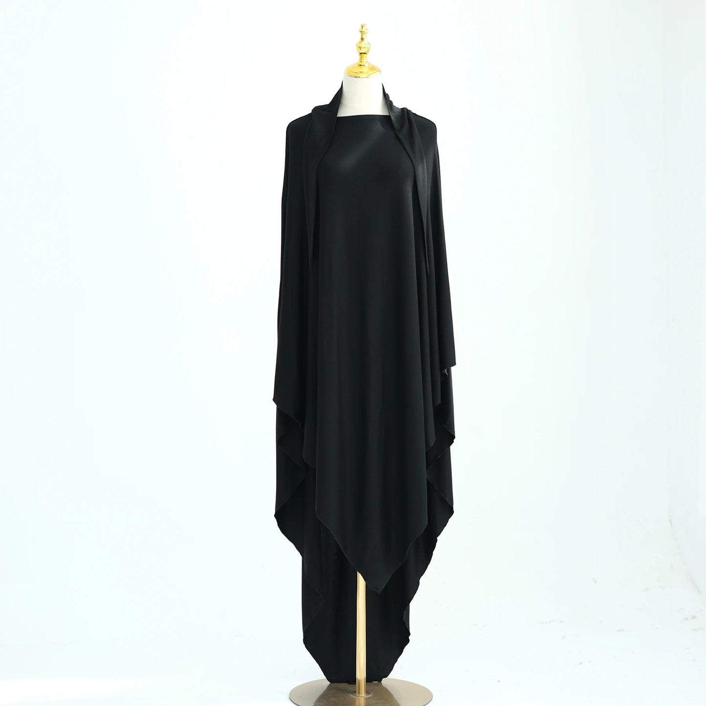 Jersey Cotton Khimar Long Hijab Scarf for Muslim Women Eid Djellaba Ramadan Prayer Garment Burqa Niqab Abaya Robe