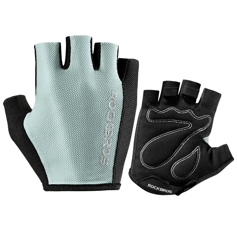 Rockbros Half Finger Bike Gloves Summer Breathable Anti Slip SBR Pad Shockproof MTB Road Bicycle Cycling Gloves