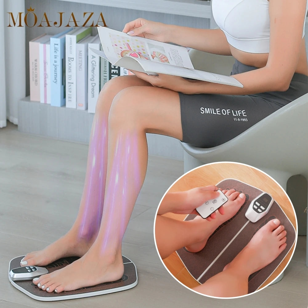 Foot Massage Pad for Improved Blood Circulation and Muscle Relaxation Rechargeable Foot Massager Mat with 8 Modes and 19 Levels of Intensity