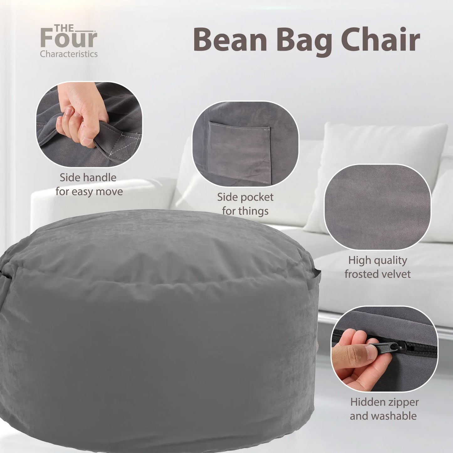 JHK Oversized Bean Bag Chair For Gaming And Reading