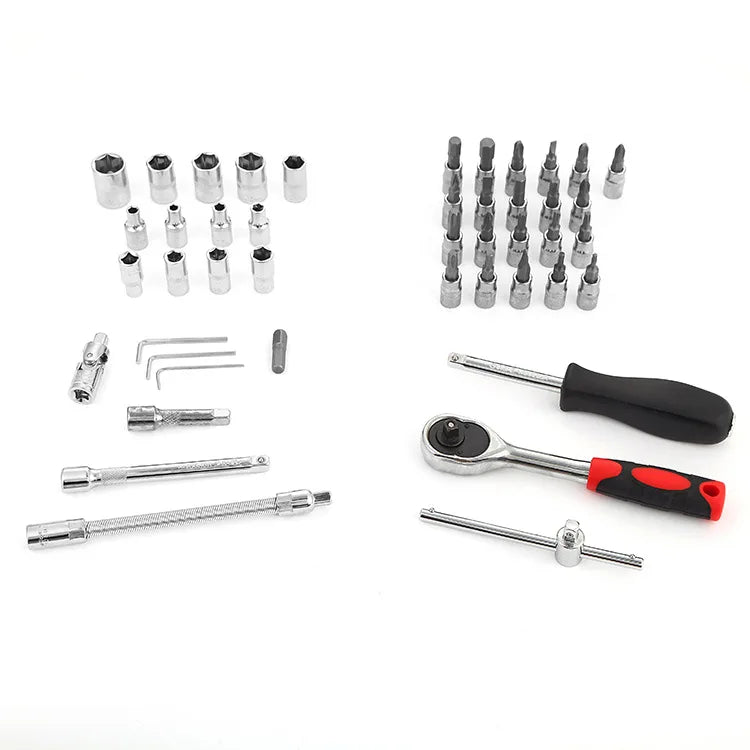 46-Piece Professional Auto Repair Tool Set - Portable Ratchet Wrench Kit with Storage Case