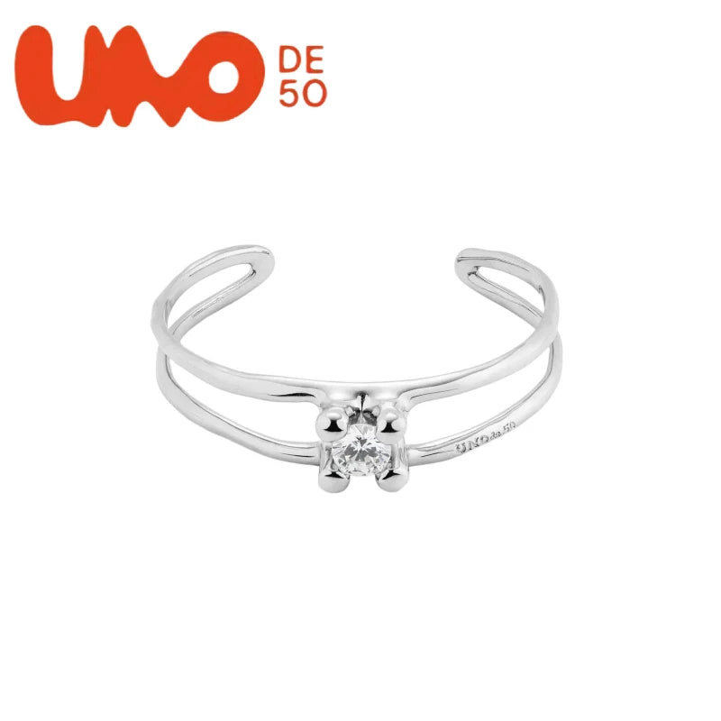 High-Grade UNOde50 Silver Plated S925 and Gold Plated 14K Bracelet Elegant Gift Choice for Women