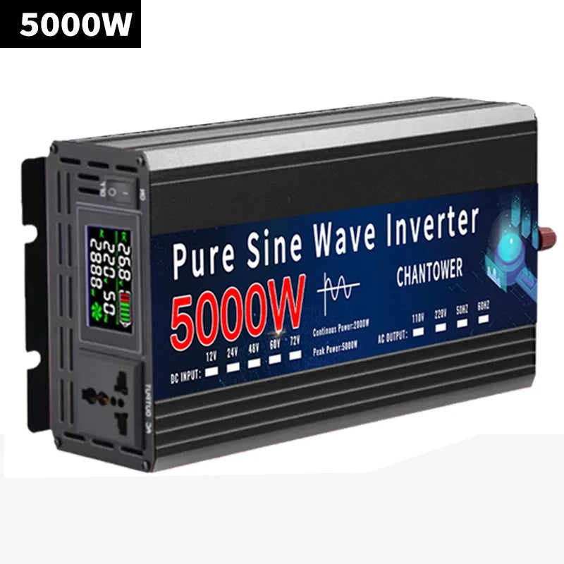 Pure Sine Wave Inverter 12V 24V 110V 220V 2000W 3000W 4000W 5000W DC To AC Portable Power Converter Solar Inverter
