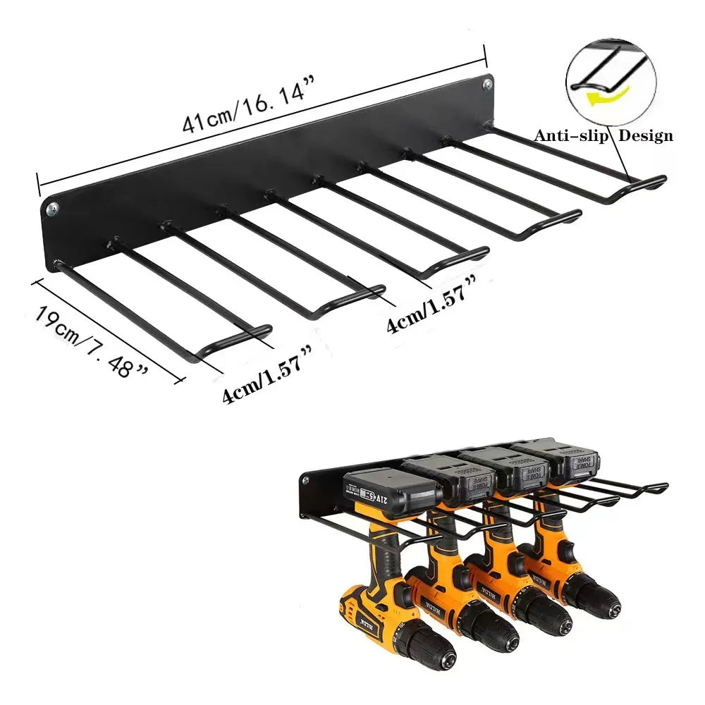 2 Pack Power Tool Wall Mount Holder Heavy Duty Metal Utility Rack Storage Organizer for Workshop Garage
