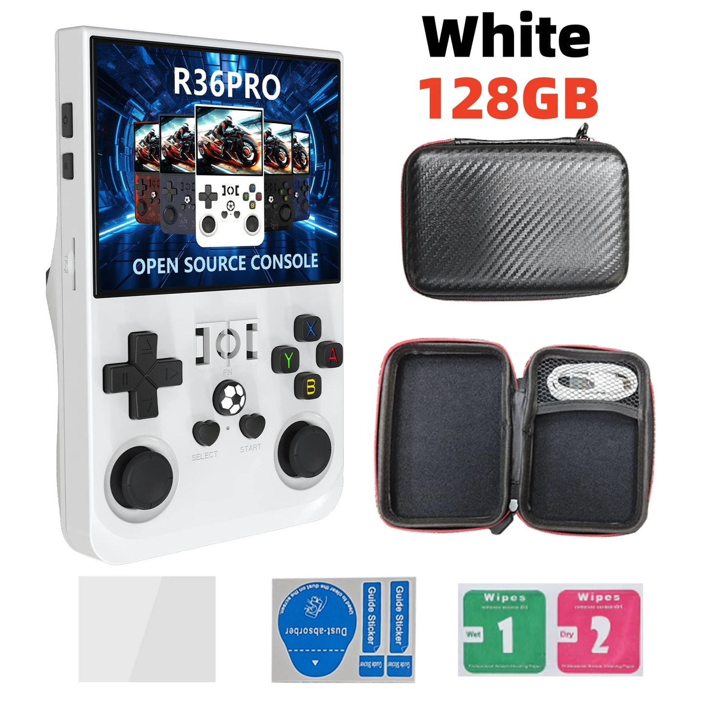 Open Source R36 Pro Retro Handheld Video Game Console with 22000 Games and 35 Inch IPS Screen