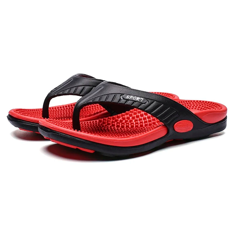 Massage Flip Flops for Men Summer Breathable Beach Shoes Sandals Luxury Plus Size 46