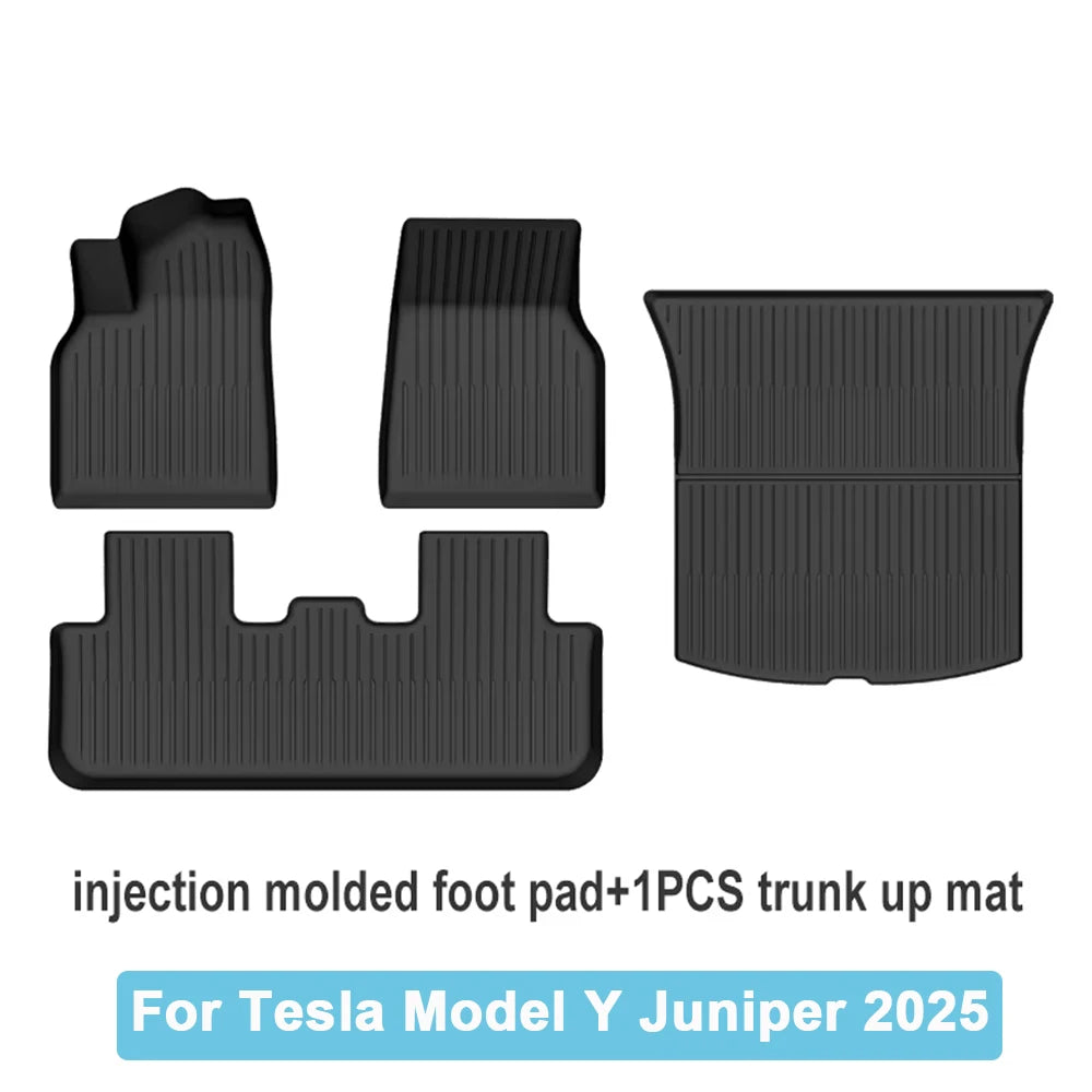 Car Trunk Mat For New Tesla Model Y 2025 Juniper TPE Floor Mats Cargo Liner All Weather Floor Liner Backrest Mats