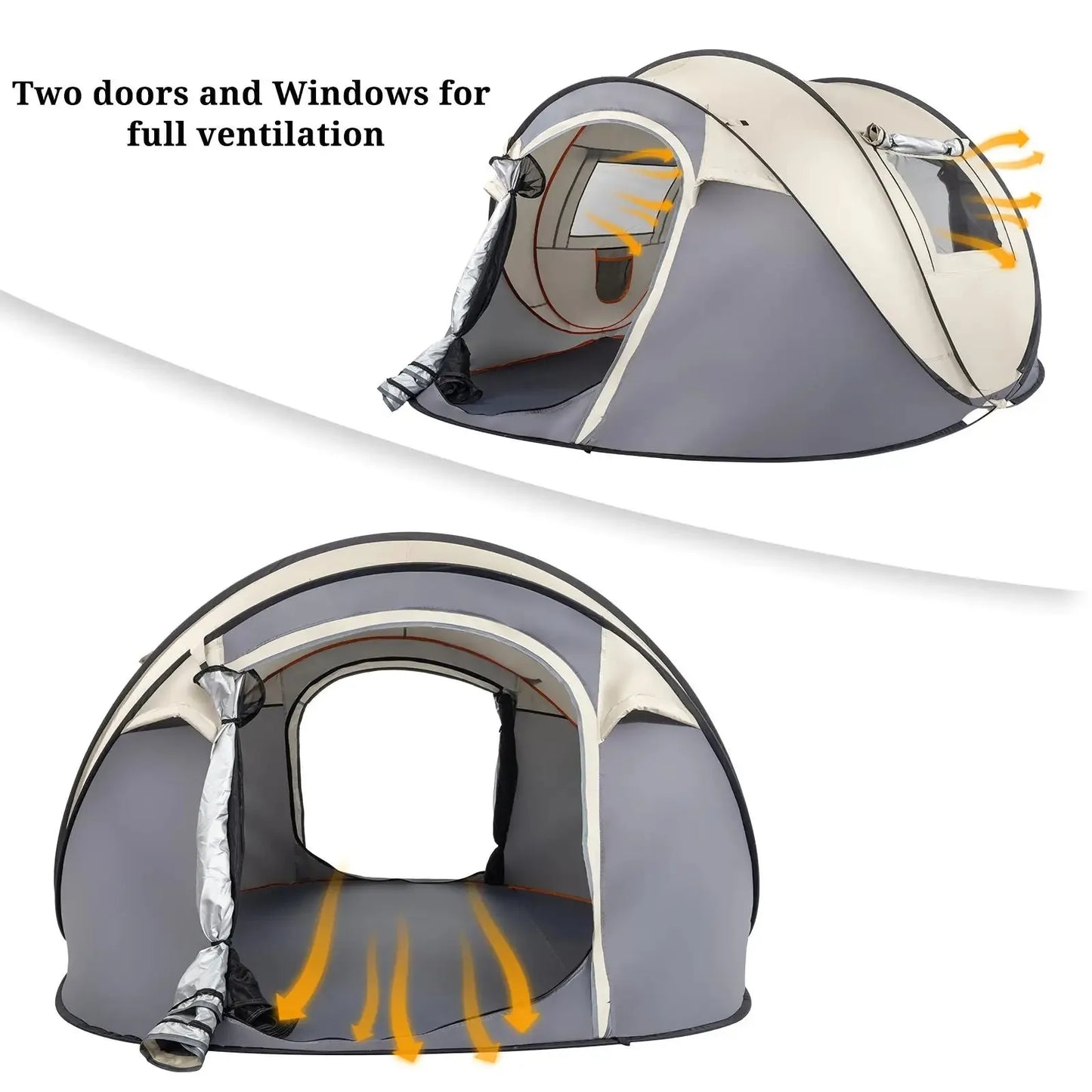 4 Person Pop Up Camping Tent Quick Setup for Outdoor Adventures Hiking Fishing Beach and More