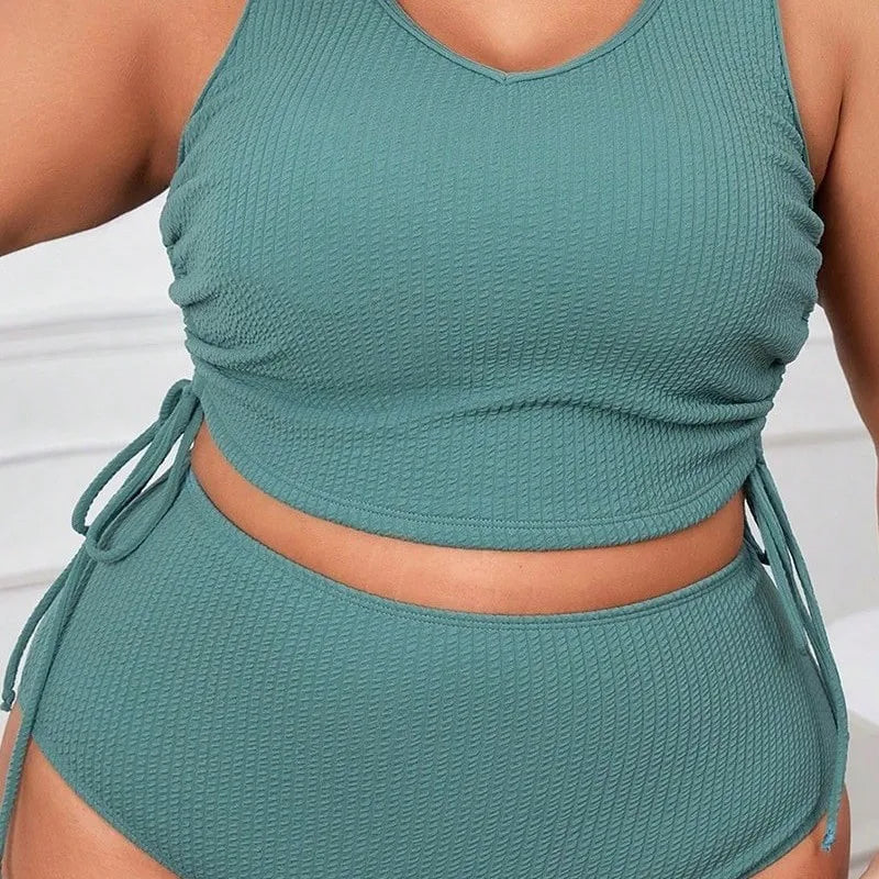 2025 Large Plus Size Bikinis High Waist Swimsuit for Women Sexy Tie Dye Swimwear Female Bathers Beachwear