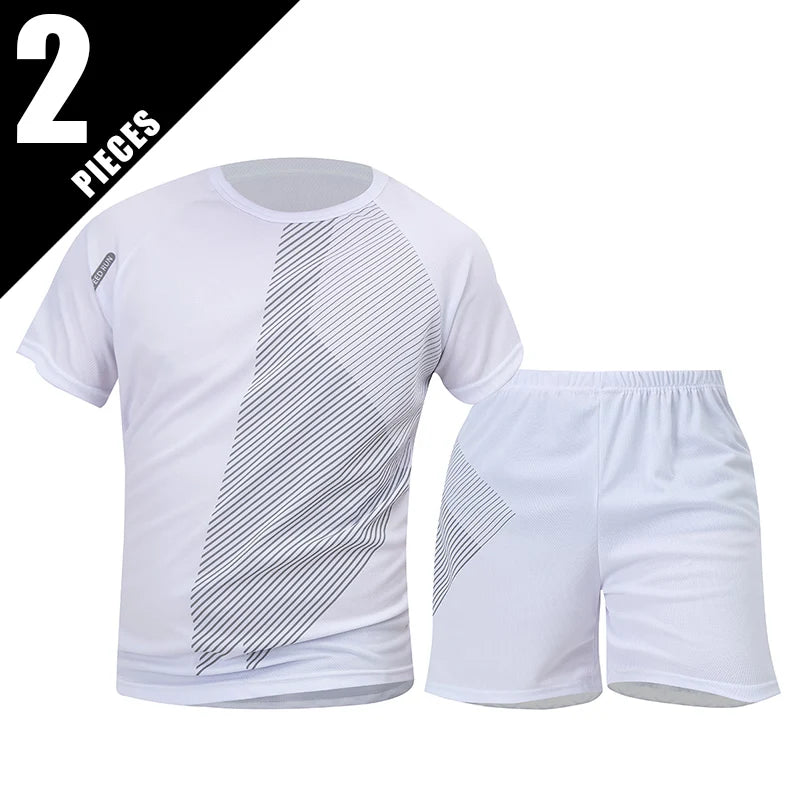 2/6 Pack Plus Size Men's Quick Drying Short Sleeve Shorts Suit Leisure Sports Running Fitness T Shirt Joker Shorts Teen