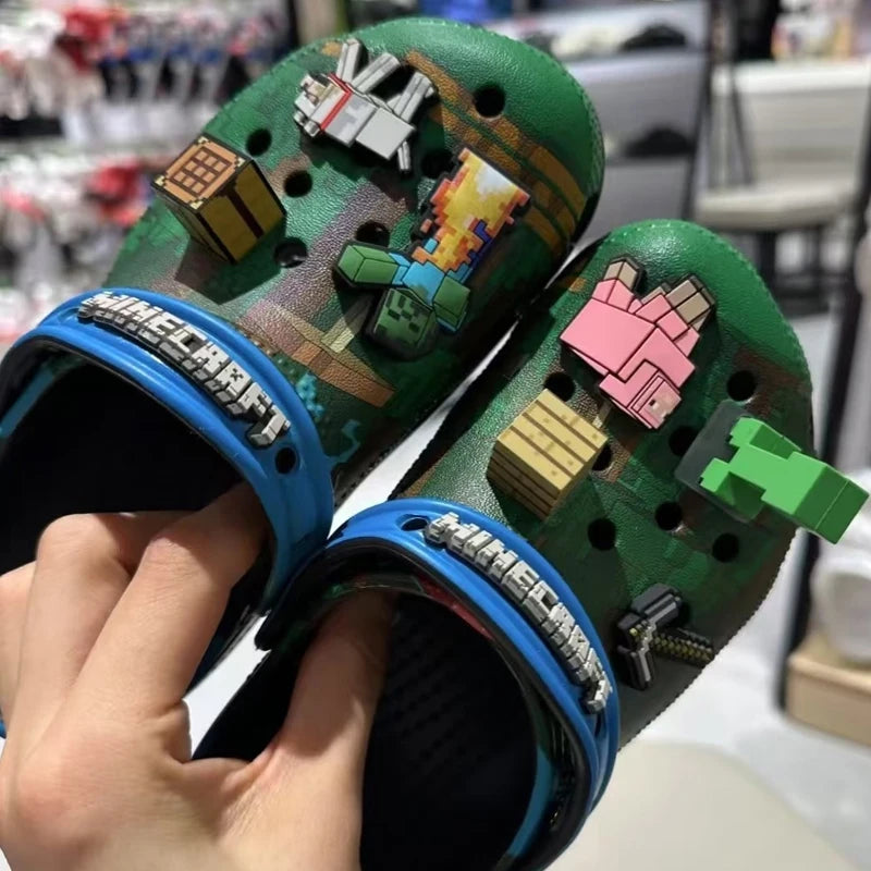 New My World Anime Game 3D Home Beach Shoes Summer Slippers EVA Sandals for Kids and Adults